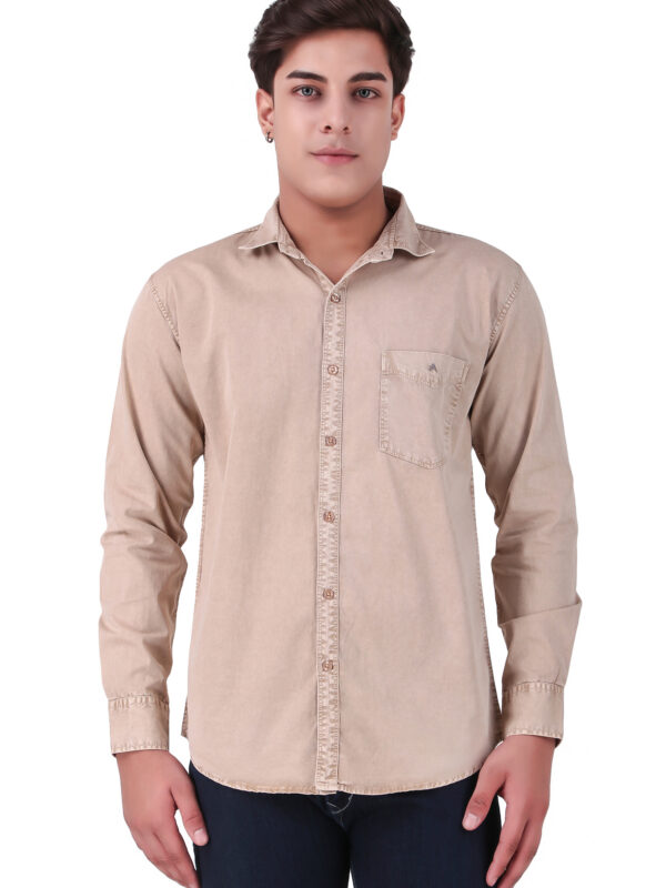 Denim (RFD) Foam Solid Slim Fit Single Pocket Shirt