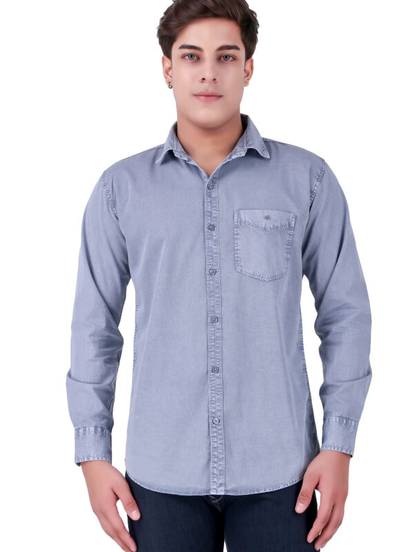 Denim (RFD) Wine Solid Slim Fit Single Pocket Shirt