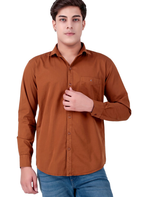 Denim (RFD) Copper Solid Slim Fit Single Pocket Shirt